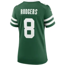 Women New York Jets Jerseys | Women^Women's Nike Aaron Rodgers Legacy Green Game Jersey