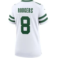 Women New York Jets Jerseys | Women^Women's Nike Aaron Rodgers Legacy White Game Jersey