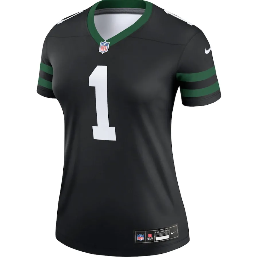Women New York Jets Jerseys | Women^Women's Nike Ahmad Sauce Gardner Legacy Black Alternate Legend Player Performance Top