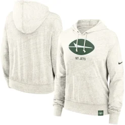 Women New York Jets Sweatshirts & Fleece | Women^Women's Nike Cream Gym Vintage Logo Pullover Hoodie