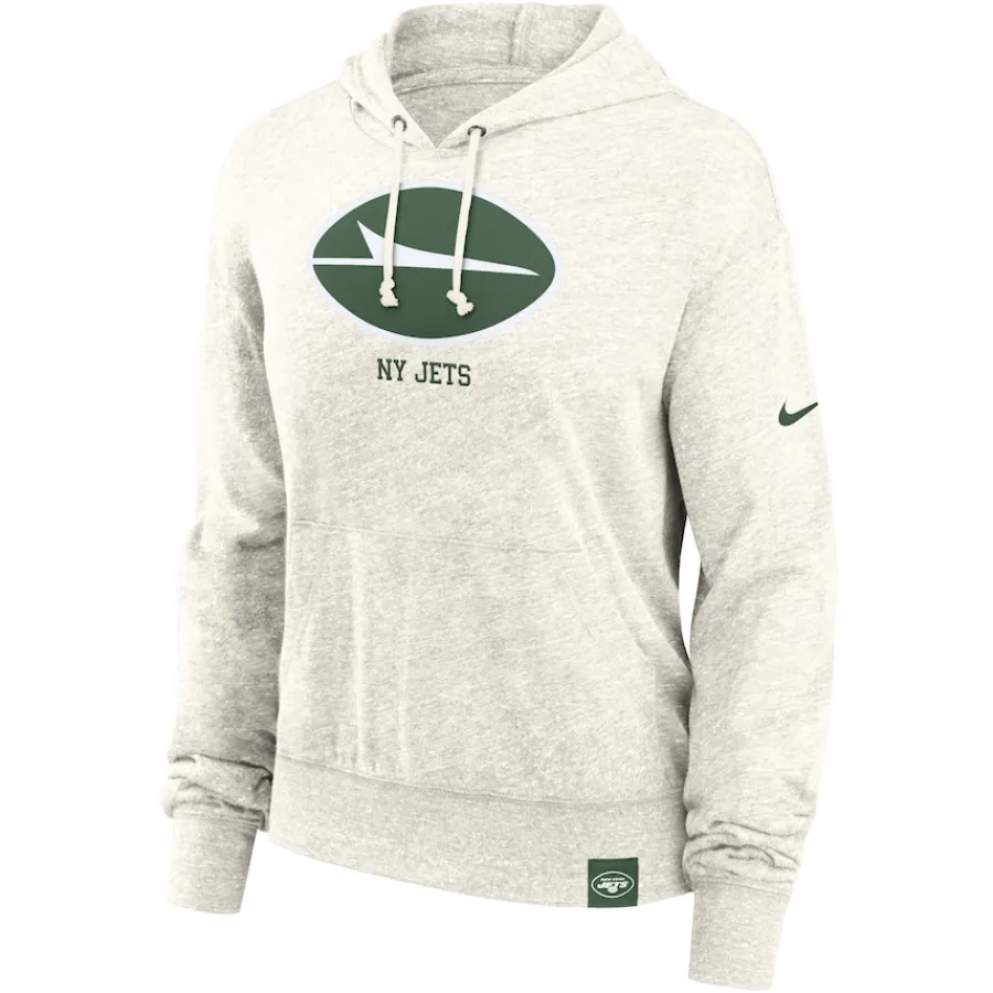 Women New York Jets Sweatshirts & Fleece | Women^Women's Nike Cream Gym Vintage Logo Pullover Hoodie