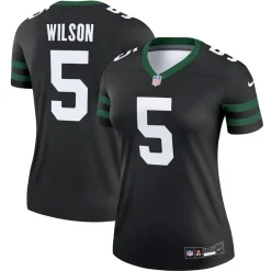 Women New York Jets Jerseys | Women^Women's Nike Garrett Wilson Legacy Black Alternate Legend Player Performance Top
