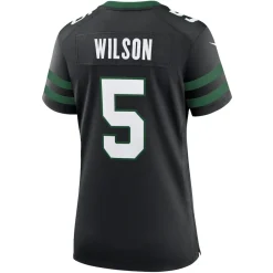 Women New York Jets Jerseys | Women^Women's Nike Garrett Wilson Legacy Black Alternate Game Jersey