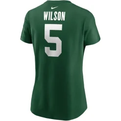 Women New York Jets T-Shirts | Women^Women's Nike Garrett Wilson Legacy Green Name & Number T-Shirt