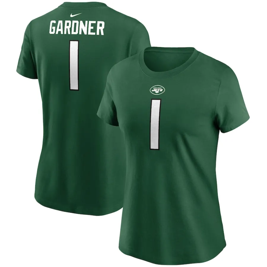 Women New York Jets T-Shirts | Women^Women's Nike Sauce Gardner Green Player Name & Number T-Shirt
