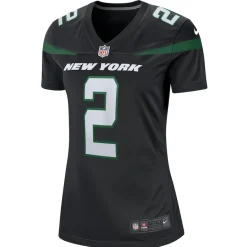 Women New York Jets Jerseys | Women^Women's Nike Zach Wilson Black Player Jersey