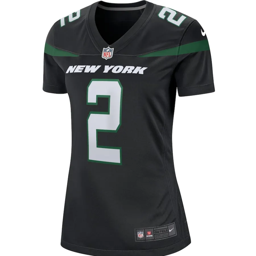 Women New York Jets Jerseys | Women^Women's Nike Zach Wilson Black Player Jersey