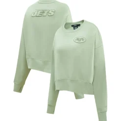 Women New York Jets Sweatshirts & Fleece | Women^Women's Pro Standard Light Green Neutral Pullover Sweatshirt