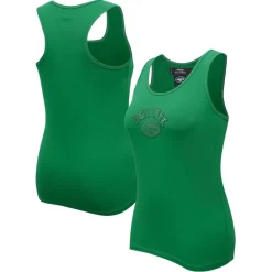 New York Jets Tank Tops^Women's Pro Standard Kelly Green Triple Tonal Racerback Tank Top