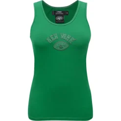 New York Jets Tank Tops^Women's Pro Standard Kelly Green Triple Tonal Racerback Tank Top