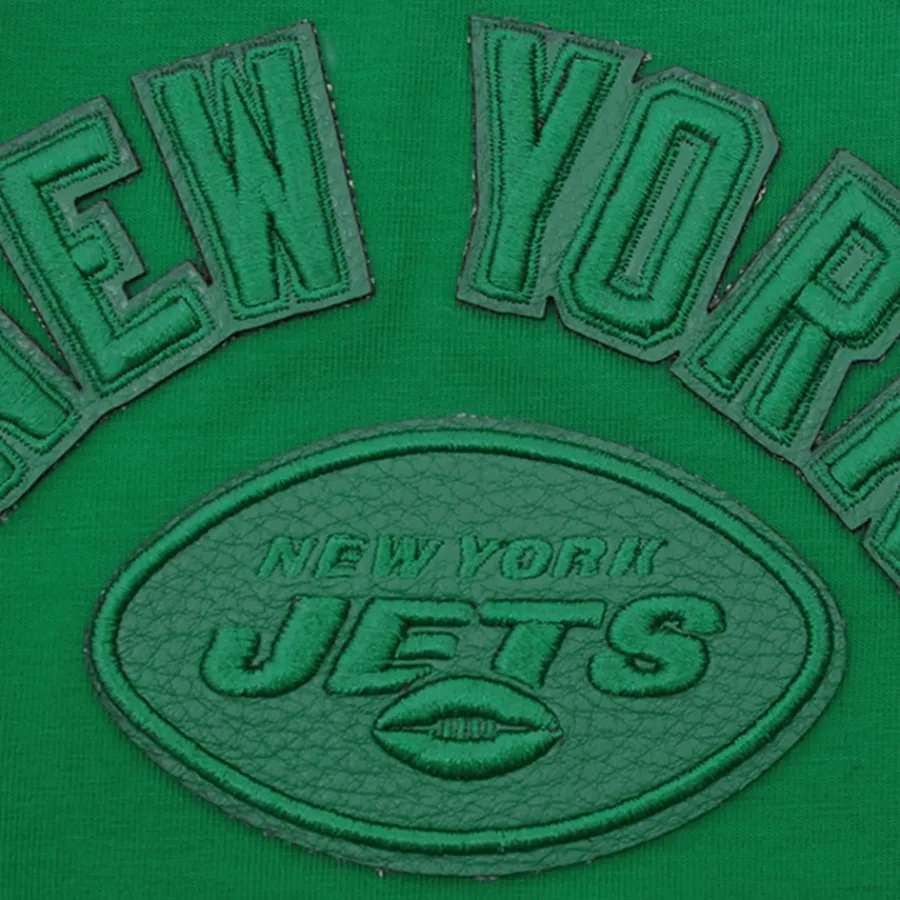 New York Jets Tank Tops^Women's Pro Standard Kelly Green Triple Tonal Racerback Tank Top