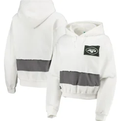 Women New York Jets Sweatshirts & Fleece | Women^Women's Refried Apparel White Sustainable Crop Dolman Pullover Hoodie
