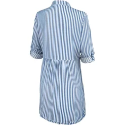 Women New York Jets Swimsuits^Women's Tommy Bahama Blue/White Chambray Stripe Cover-Up Shirt Dress