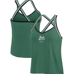 Women New York Jets T-Shirts | Women^Women's WEAR By Erin Andrews Green Cross Strap Tri-Blend Tank Top