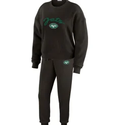 Women New York Jets Underwear & Sleepwear^Women's WEAR By Erin Andrews Cream Knitted Tri-Blend Long Sleeve T-Shirt & Pants Lounge Set