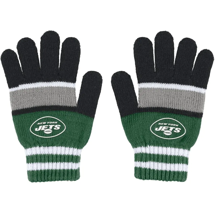 Women New York Jets Accessories | Gloves & Scarves^Women's WEAR By Erin Andrews Stripe Glove & Scarf Set