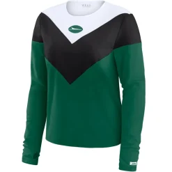 Women New York Jets T-Shirts | Women^Women's WEAR By Erin Andrews Green/Black Chevron Tri-Blend Long Sleeve T-Shirt