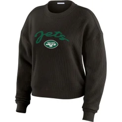 Women New York Jets Underwear & Sleepwear^Women's WEAR By Erin Andrews Cream Knitted Tri-Blend Long Sleeve T-Shirt & Pants Lounge Set