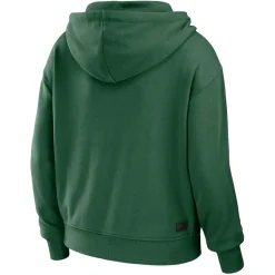 Women New York Jets Sweatshirts & Fleece | Women^Women's WEAR By Erin Andrews Green/White Plus Size Color Block Full-Zip Hoodie