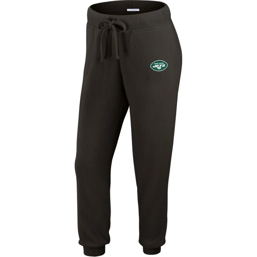 Women New York Jets Underwear & Sleepwear^Women's WEAR By Erin Andrews Cream Plus Size Knitted Tri-Blend Long Sleeve T-Shirt & Pants Lounge Set