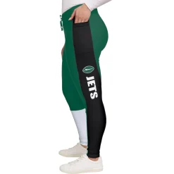 Women New York Jets Shorts & Pants^Women's WEAR By Erin Andrews Green/Black Color-Block Leggings