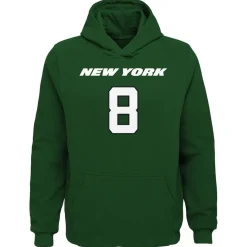 Kids New York Jets Sweatshirts & Fleece | Kids^Youth Aaron Rodgers Green Mainliner Player Name & Number Pullover Hoodie