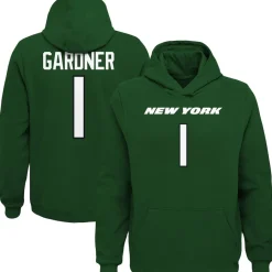Kids New York Jets Sweatshirts & Fleece | Kids^Youth Ahmad Sauce Gardner Green Mainliner Player Name & Number Pullover Hoodie