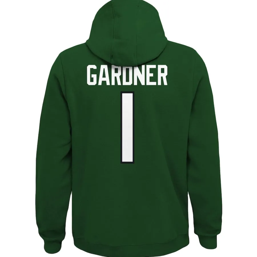 Kids New York Jets Sweatshirts & Fleece | Kids^Youth Ahmad Sauce Gardner Green Mainliner Player Name & Number Pullover Hoodie