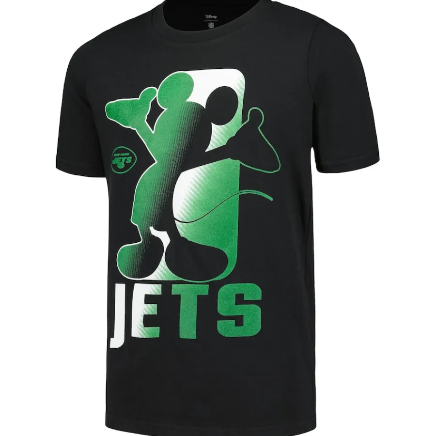 Kids New York Jets T-Shirts | Kids^Youth Black Disney Cross Fade T-Shirt