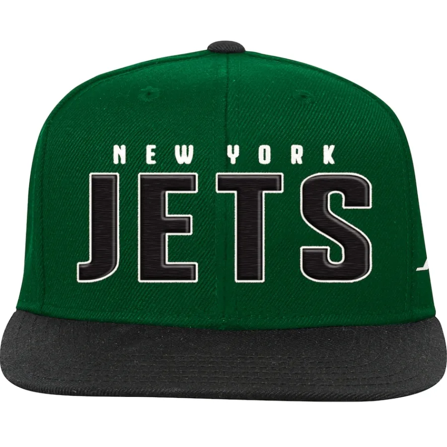 Kids New York Jets Hats | Kids^Youth Green/Black Lock Up Flat Brim Snapback Hat