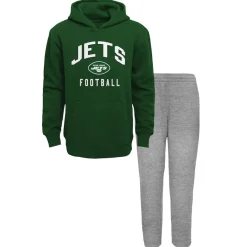 Kids New York Jets Rompers | Shorts & Pants^Youth Green/Heather Gray Play By Play Lightweight Pullover Hoodie & Fleece Pant Set