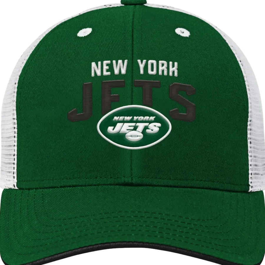Kids New York Jets Hats | Kids^Youth Green/White Core Lockup Adjustable Hat