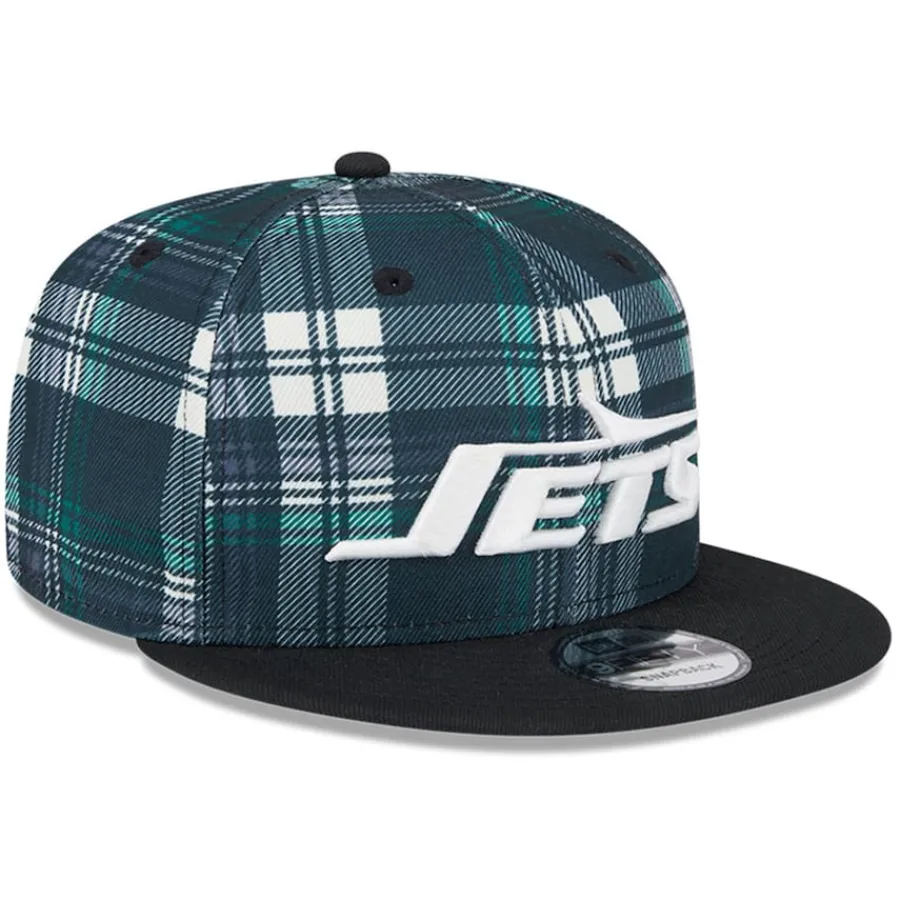 Kids New York Jets Hats | Kids^Youth New Era Black 2024 Sideline Statement 9FIFTY Snapback Hat