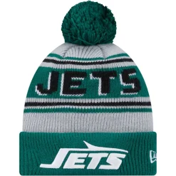 Kids New York Jets Hats | Kids^Youth New Era Green Main Cuffed Knit Hat With Pom
