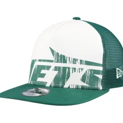 Kids New York Jets Hats | Kids^Youth New Era White/Green Distressed 9FIFTY A-Frame Snapback Hat