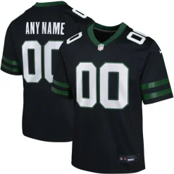 Kids New York Jets Jerseys | Kids^Youth Nike Legacy Black Alternate Custom Game Jersey