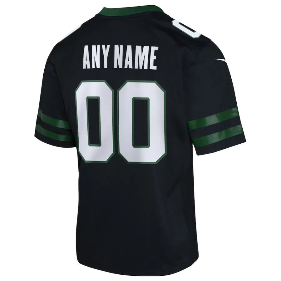 Kids New York Jets Jerseys | Kids^Youth Nike Legacy Black Alternate Custom Game Jersey