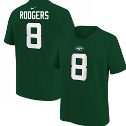 Kids New York Jets T-Shirts | Kids^Youth Nike Aaron Rodgers Green Player Name & Number T-Shirt