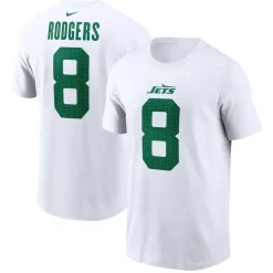 Kids New York Jets T-Shirts | Kids^Youth Nike Aaron Rodgers White Player Name & Number T-Shirt