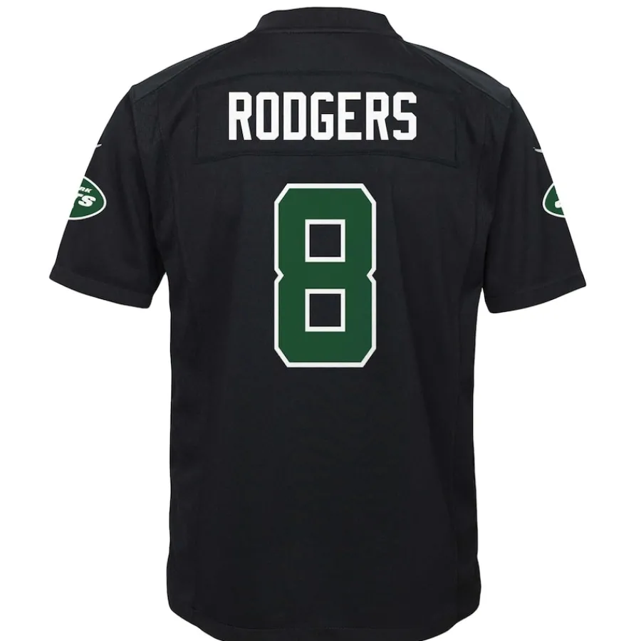 Kids New York Jets Jerseys | Kids^Youth Nike Aaron Rodgers Black Game Fashion Jersey
