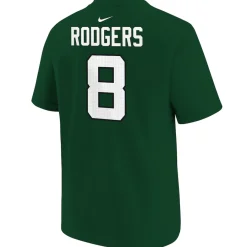 Kids New York Jets T-Shirts | Kids^Youth Nike Aaron Rodgers Green Player Name & Number T-Shirt