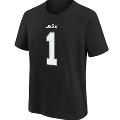 Kids New York Jets T-Shirts | Kids^Youth Nike Ahmad Sauce Gardner Black Player Name & Number T-Shirt