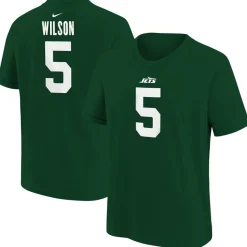 Kids New York Jets T-Shirts | Kids^Youth Nike Garrett Wilson Green Player Name & Number T-Shirt