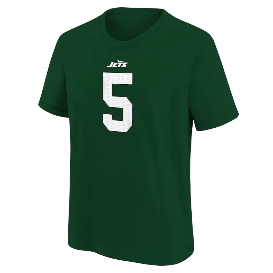 Kids New York Jets T-Shirts | Kids^Youth Nike Garrett Wilson Green Player Name & Number T-Shirt