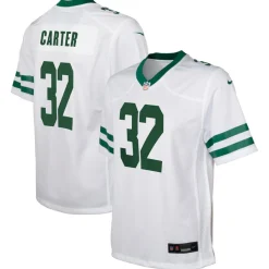 Kids New York Jets Jerseys | Kids^Youth Nike Michael Carter Legacy White Game Jersey