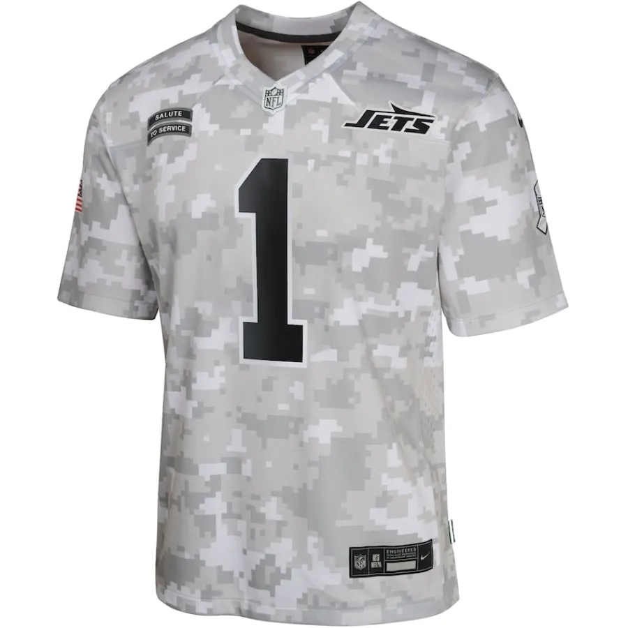 Kids New York Jets Jerseys | Kids^Youth Nike Sauce Gardner Arctic Camo 2024 Salute To Service Game Jersey