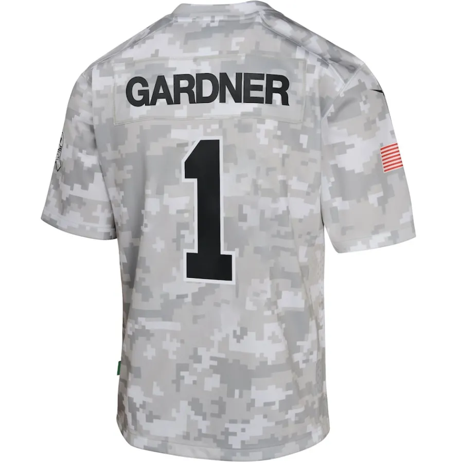 Kids New York Jets Jerseys | Kids^Youth Nike Sauce Gardner Arctic Camo 2024 Salute To Service Game Jersey