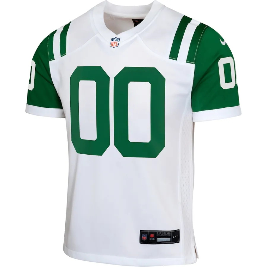 Kids New York Jets Jerseys | Kids^Youth Nike White Classic Alternate Custom Replica Jersey