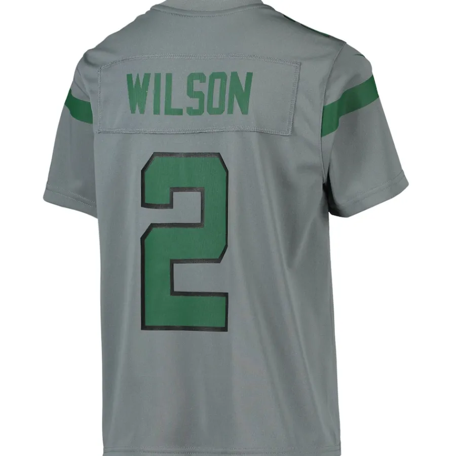Kids New York Jets Jerseys | Kids^Youth Nike Zach Wilson Gray Inverted Team Game Jersey
