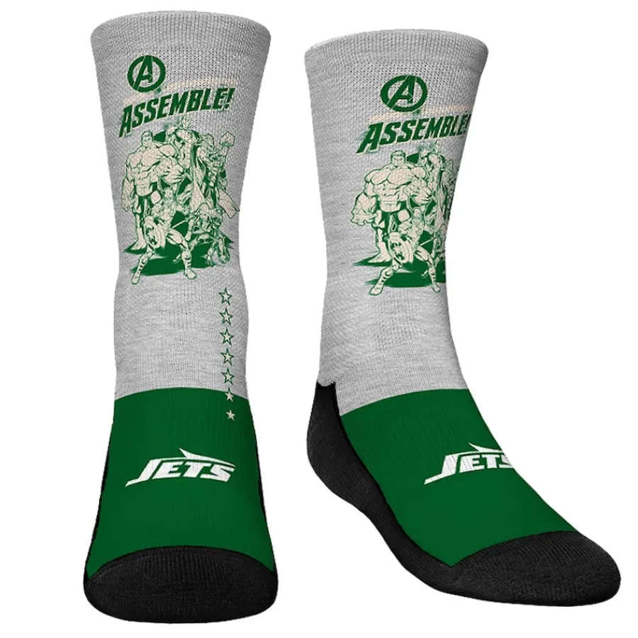 Kids New York Jets Shoes & Socks^Youth Rock Em Socks 3-Pack Crew Socks